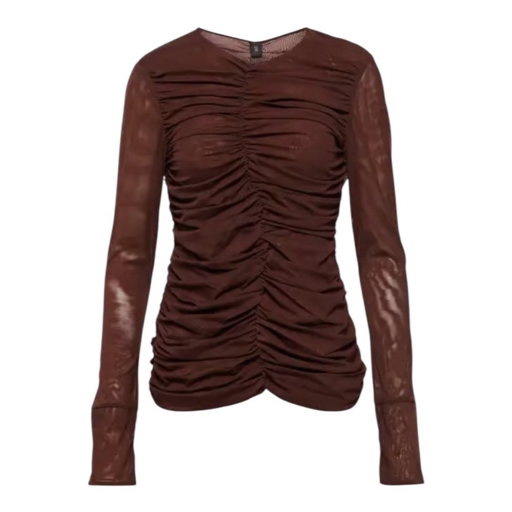 SIR the label Brown Ruched Blouse